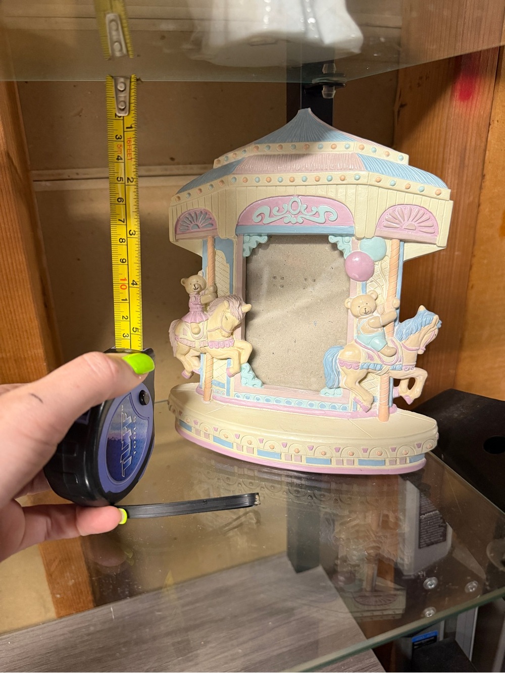 Vintage 1991 Pastel Carousel Music Box Picture Frame - Kids Toys